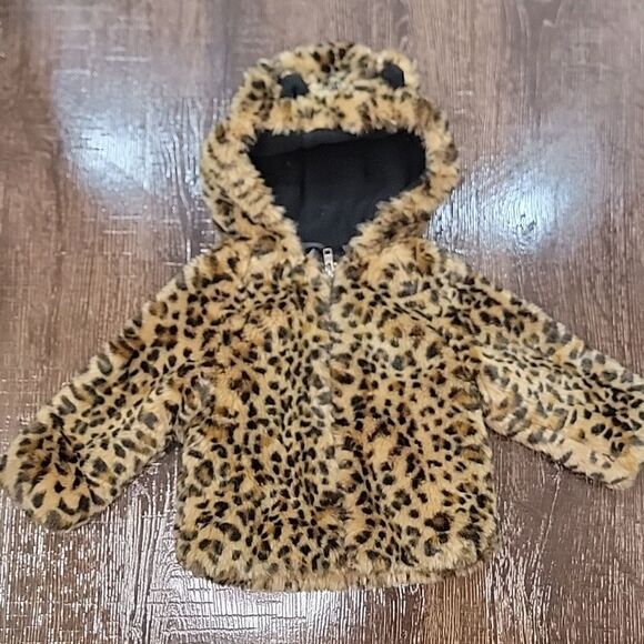 Baby Gap Cheetah Faur Fur Coat with Hood - Picture 3 of 16